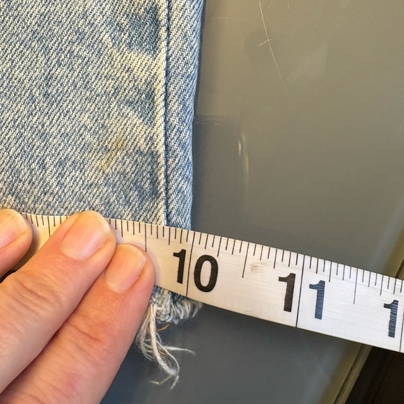 H&M Lightwash High Rise Cropped Wide Leg Distressed Cotton Jeans women's size XS - Picture 8 of 10